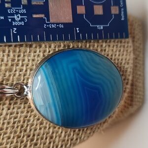 Turquoise Blue dyed  Botswana  Agate pendant NWOT #135